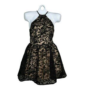 TOBI Black Lace Halter‎ Mini Dress Small Dance Party Cocktail Prom Wedding